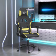 Gamestoel stof zwart lichtgroen 65x62.5x120-130 cm