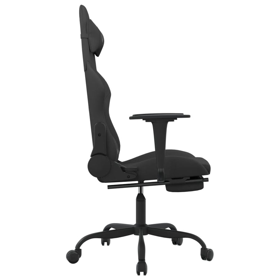 Gamestoel Stof Zwart Met voetensteun
