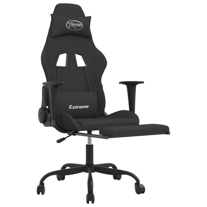 Gamestoel Stof Zwart Met voetensteun