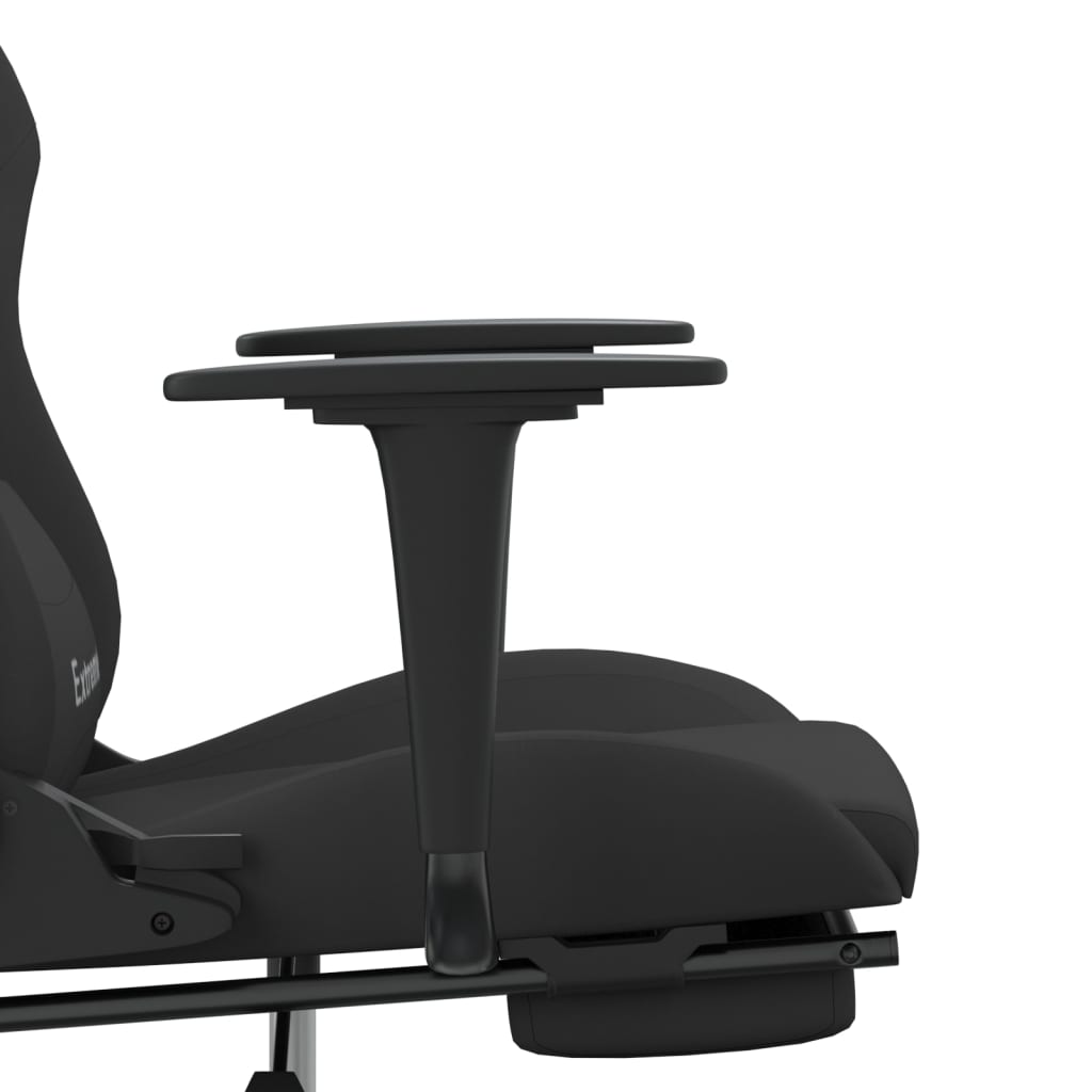 Gamestoel Stof Zwart Met voetensteun