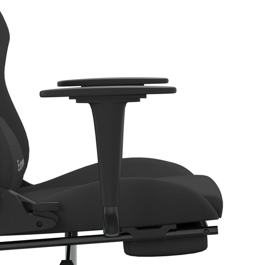 Gamestoel Stof Zwart Met voetensteun