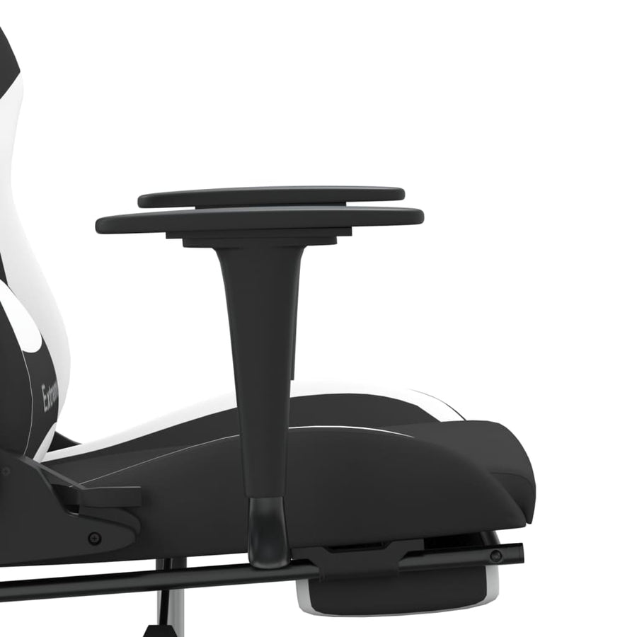 Gamestoel met voetensteun stof zwart en wit Zwart en wit Met voetensteun