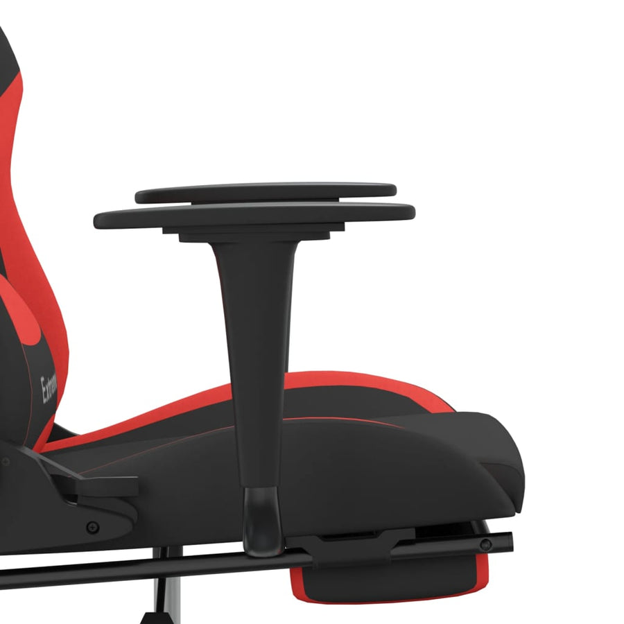 Gamestoel met voetensteun stof zwart en rood Zwart en rood Met voetensteun