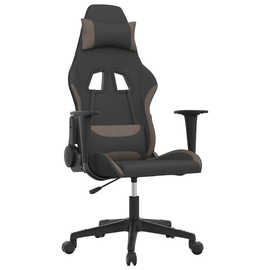 Gamestoel Stof Zwart En Taupe Zonder voetensteun