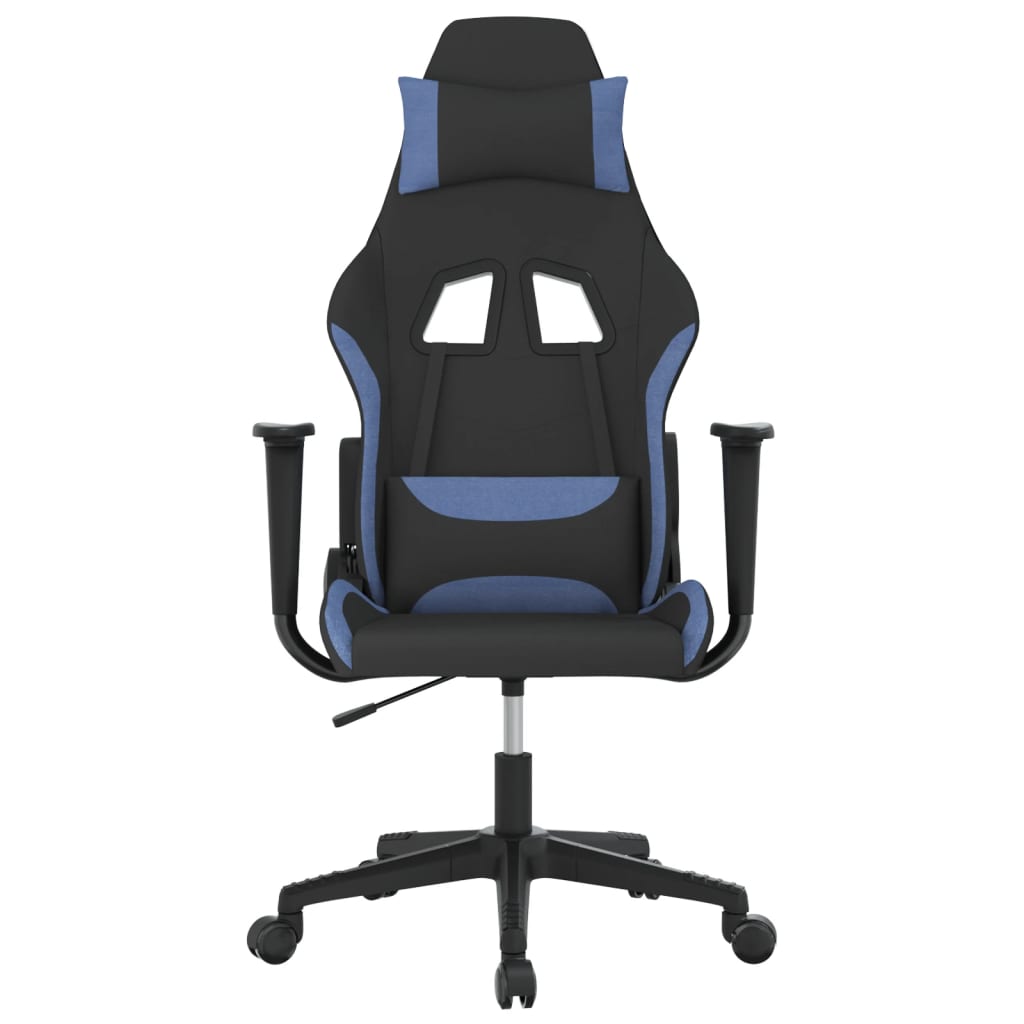 Gamestoel Stof Zwart En Blauw 1 Zonder voetensteun