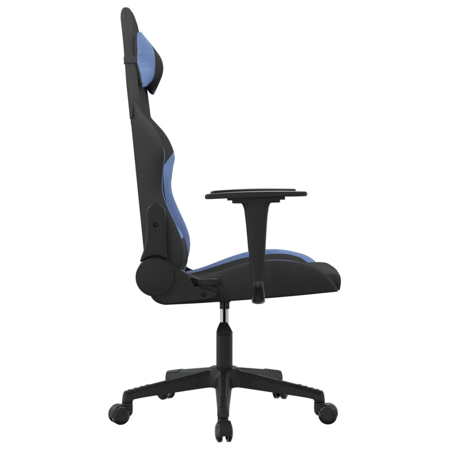 Gamestoel Stof Zwart En Blauw 1 Zonder voetensteun