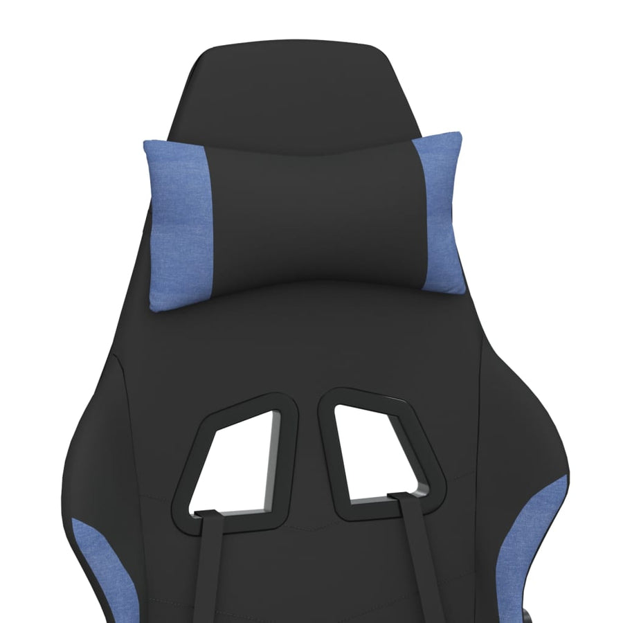 Gamestoel Stof Zwart En Blauw 1 Zonder voetensteun