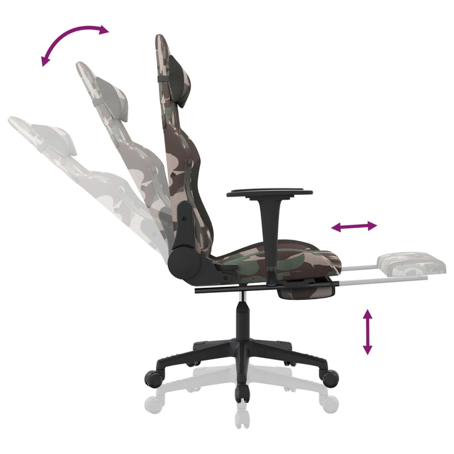 Gamestoel Stof Camouflage en zwart