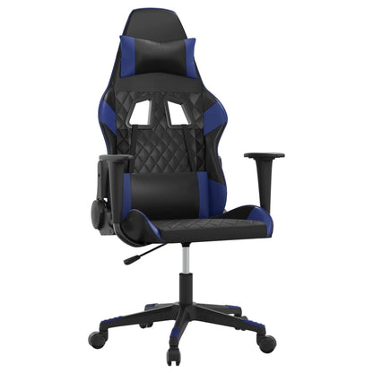 Gamestoel Kunstleer Zwart En Blauw 1 Zonder voetensteun