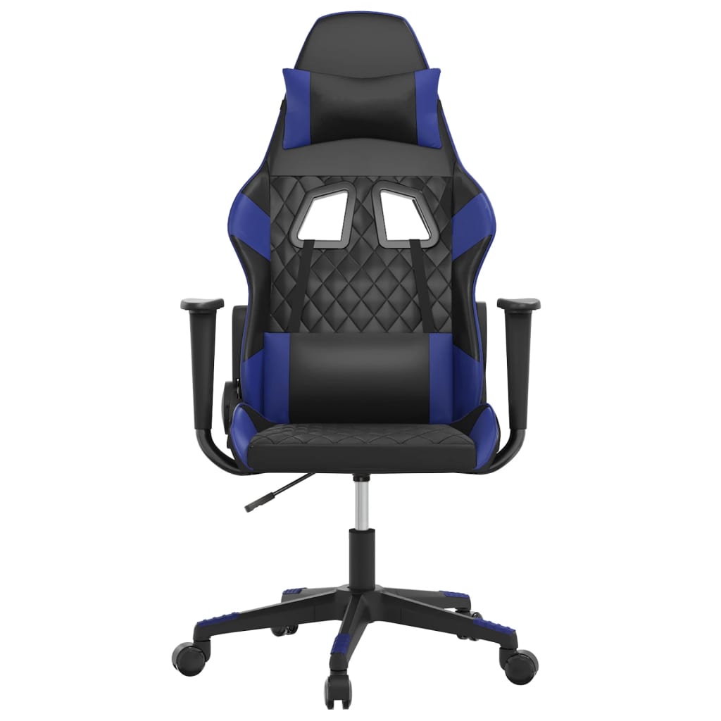 Gamestoel Kunstleer Zwart En Blauw 1 Zonder voetensteun
