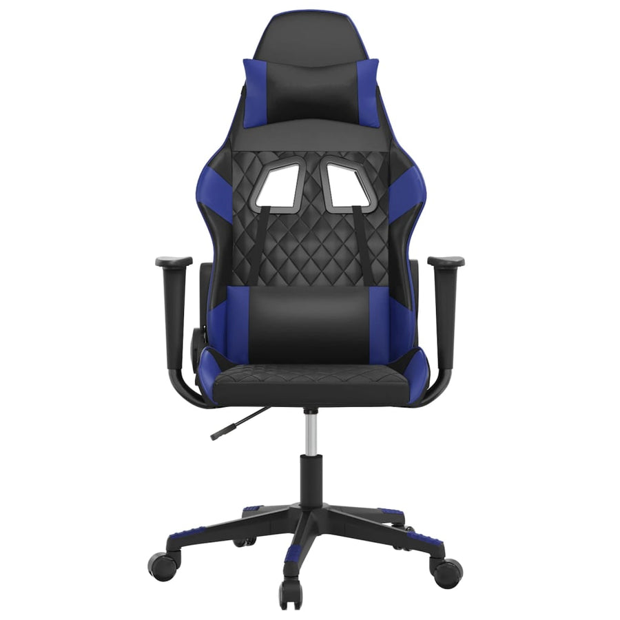 Gamestoel Kunstleer Zwart En Blauw 1 Zonder voetensteun