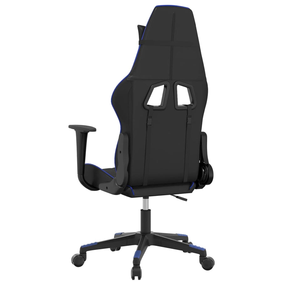 Gamestoel Kunstleer Zwart En Blauw 1 Zonder voetensteun