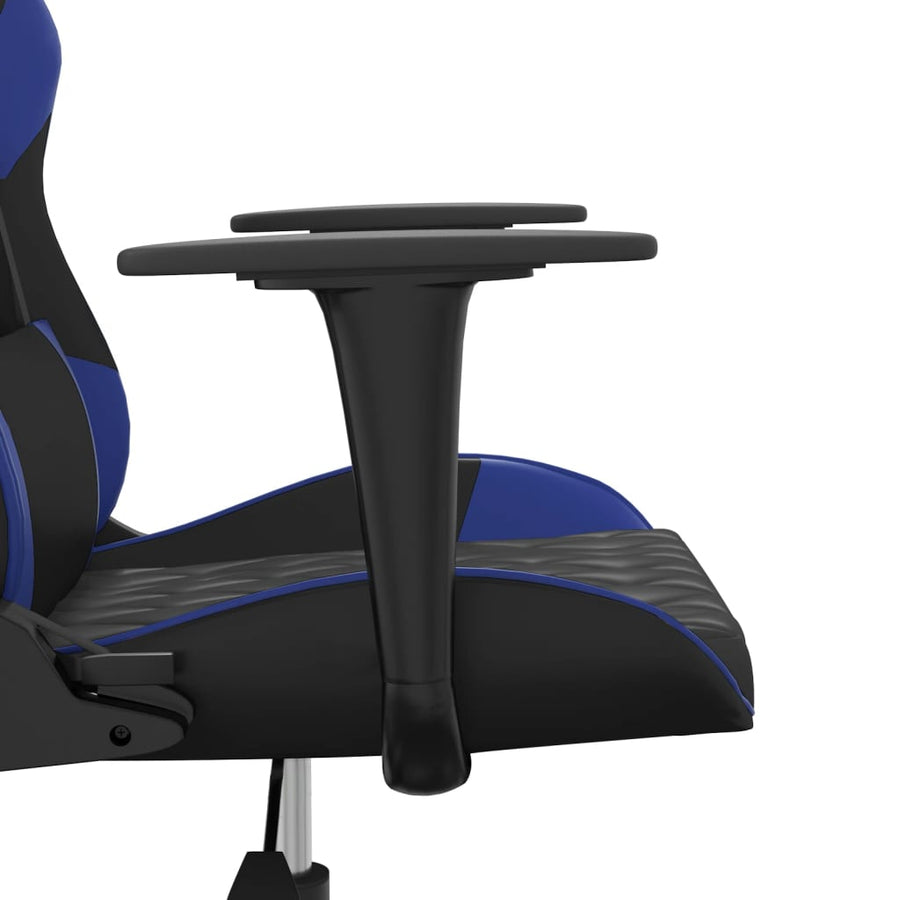 Gamestoel Kunstleer Zwart En Blauw 1 Zonder voetensteun