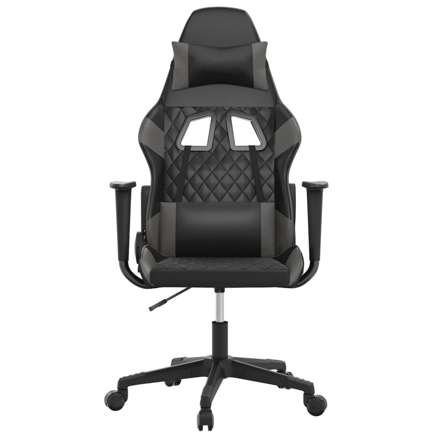 Gamestoel Kunstleer Zwart En Grijs Zonder voetensteun