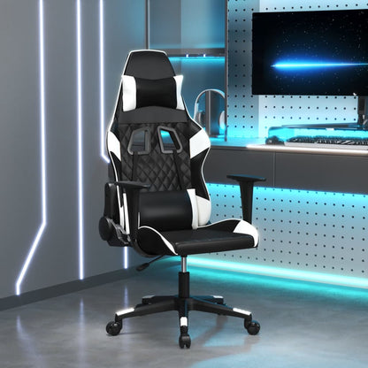 Gamestoel Kunstleer Zwart En Wit Zonder voetensteun