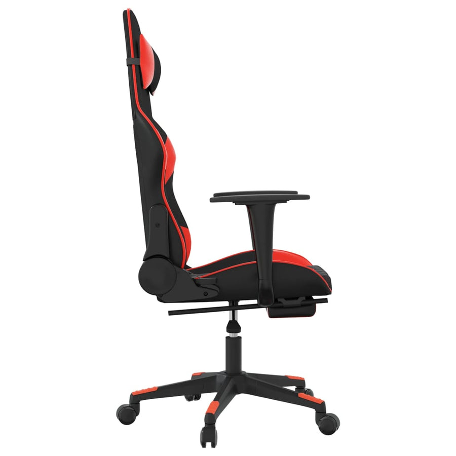 Gamestoel met voetensteun kunstleer zwart en rood Zwart en rood Met voetensteun