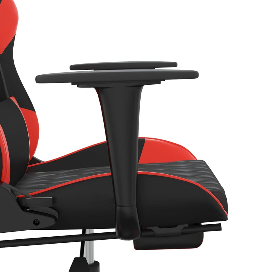 Gamestoel met voetensteun kunstleer zwart en rood Zwart en rood Met voetensteun