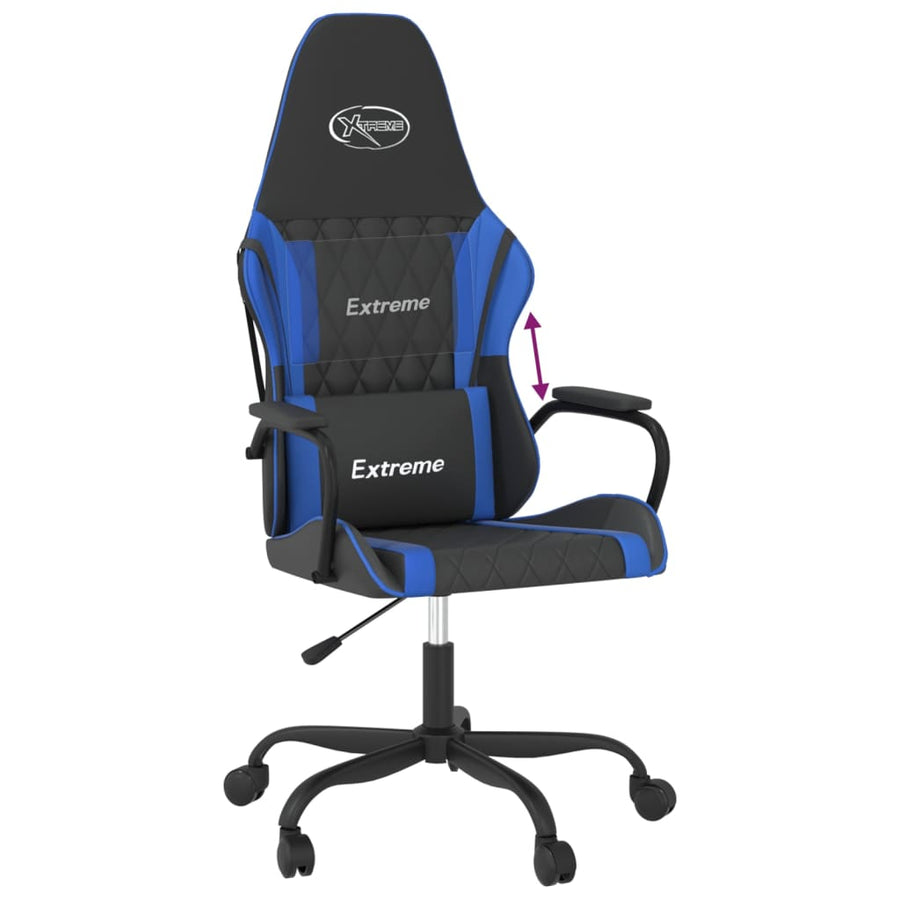 Gamestoel Kunstleer Zwart En Blauw