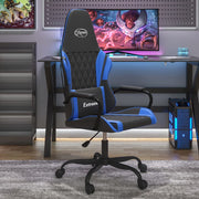 Gamestoel kunstleer zwart blauw 54x61.5x118.5-128 cm