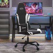 Gamestoel kunstleer zwart wit 54x61.5x118.5-128 cm