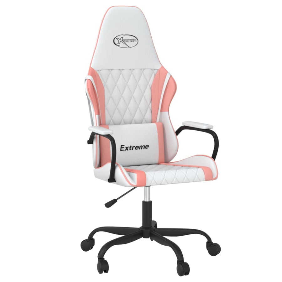 Gamestoel Kunstleer Wit En Roze