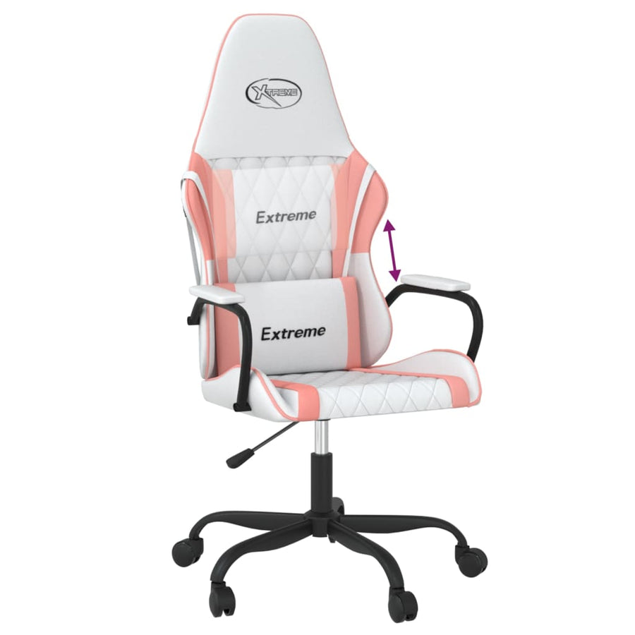 Gamestoel Kunstleer Wit En Roze