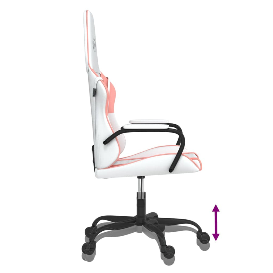 Gamestoel Kunstleer Wit En Roze