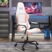 Gamestoel kunstleer wit roze 54x61.5x118.5-128 cm