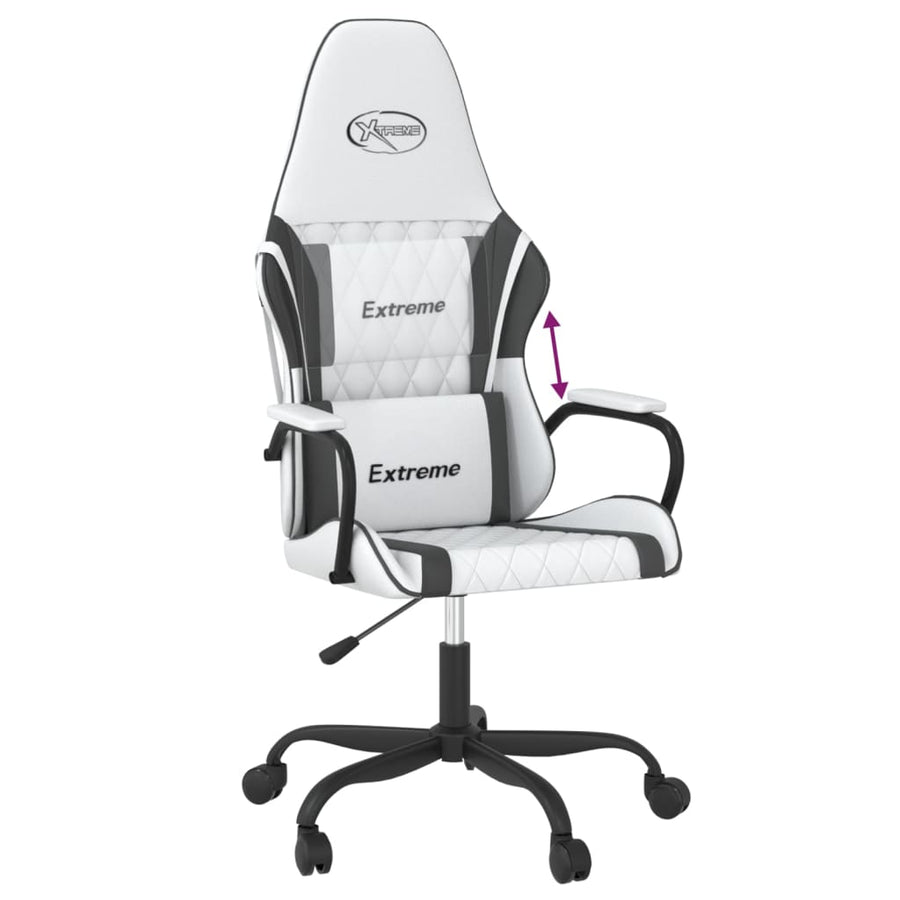 Gamestoel Kunstleer Wit en zwart