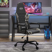 Gamestoel kunstleer zwart camouflage 54x61.5x118.5-128 cm