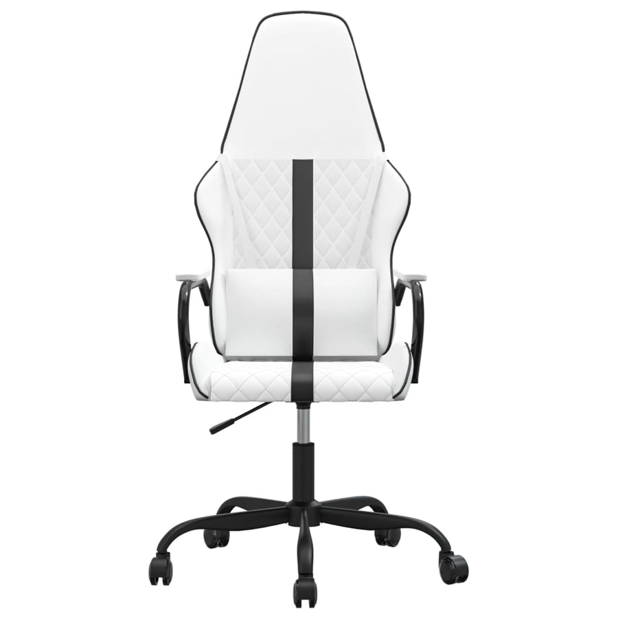 Gamestoel kunstleer wit en zwart Wit en zwart