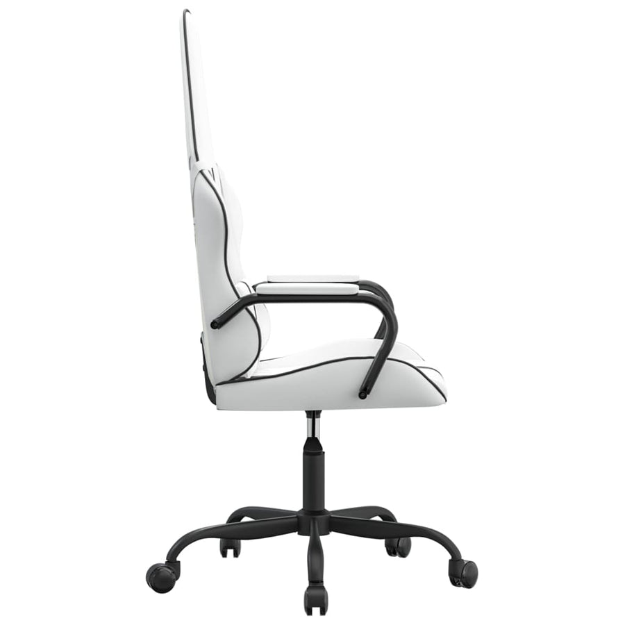 Gamestoel kunstleer wit en zwart Wit en zwart
