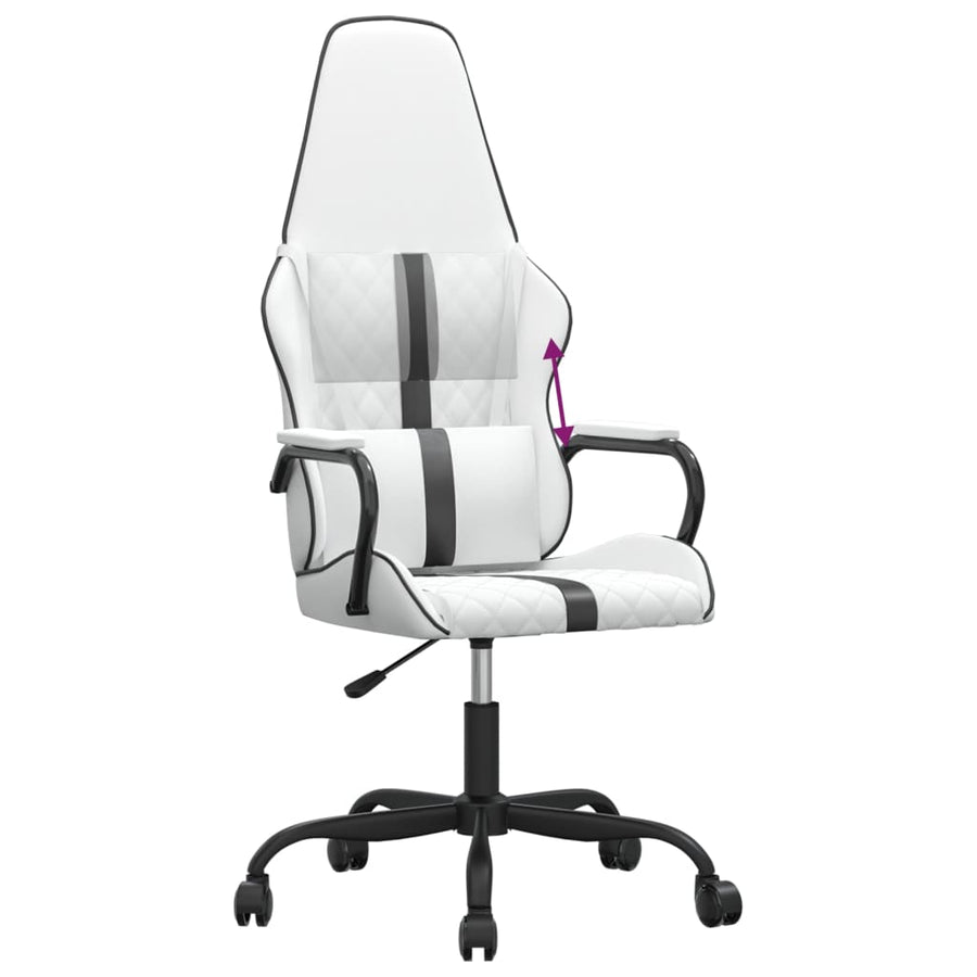 Gamestoel kunstleer wit en zwart Wit en zwart