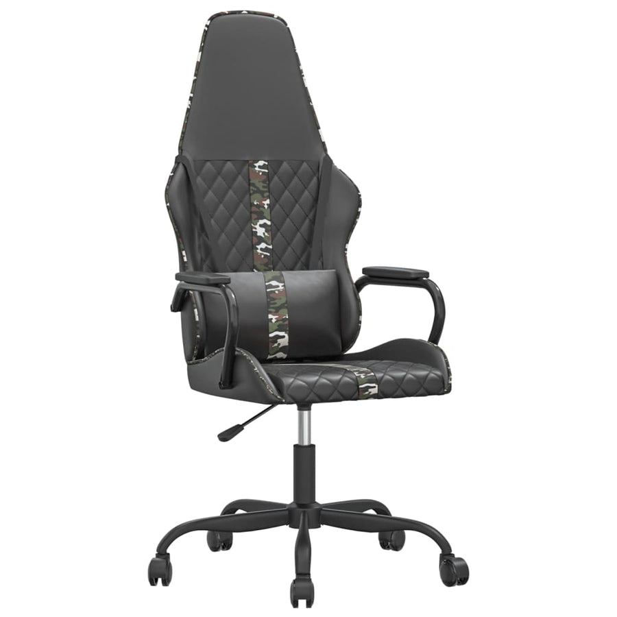 Gamestoel kunstleer zwart en camouflage Zwart en camouflage