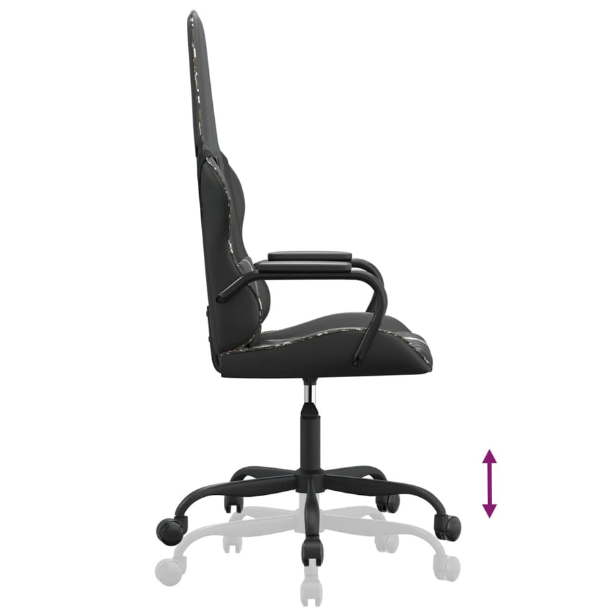 Gamestoel kunstleer zwart en camouflage Zwart en camouflage