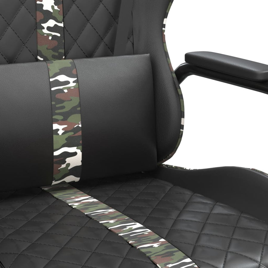 Gamestoel kunstleer zwart en camouflage Zwart en camouflage