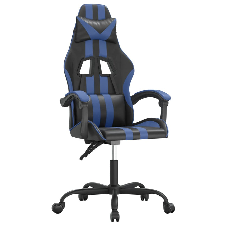 Gamestoel Kunstleer Zwart En Blauw 1 Zonder voetensteun