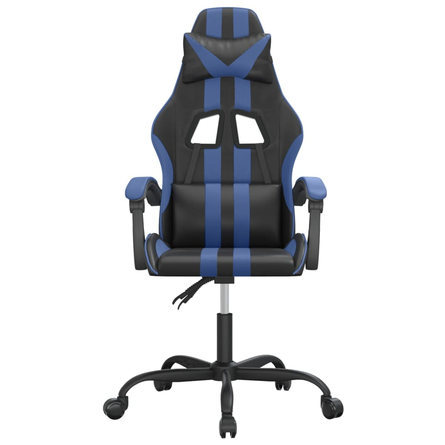 Gamestoel Kunstleer Zwart En Blauw 1 Zonder voetensteun