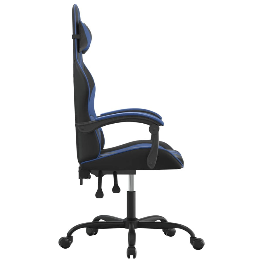 Gamestoel Kunstleer Zwart En Blauw 1 Zonder voetensteun