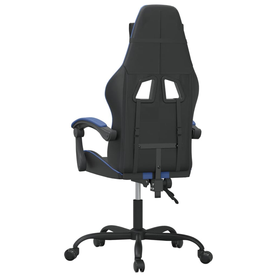 Gamestoel Kunstleer Zwart En Blauw 1 Zonder voetensteun