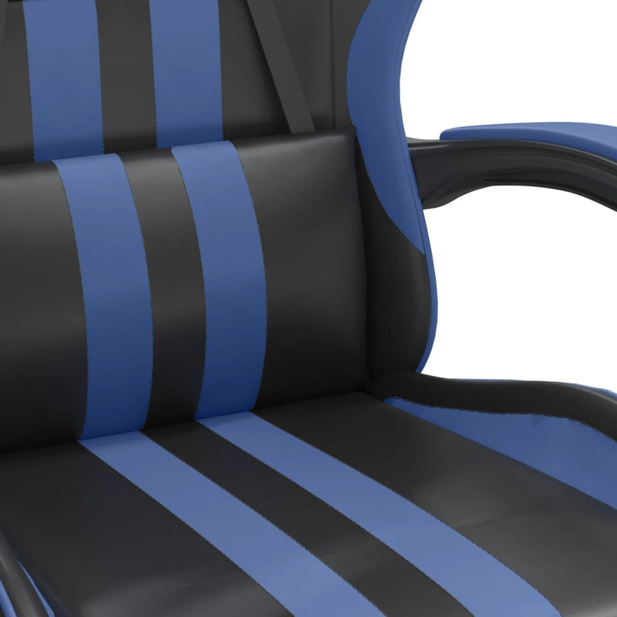 Gamestoel Kunstleer Zwart En Blauw 1 Zonder voetensteun