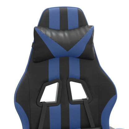 Gamestoel Kunstleer Zwart En Blauw 1 Zonder voetensteun