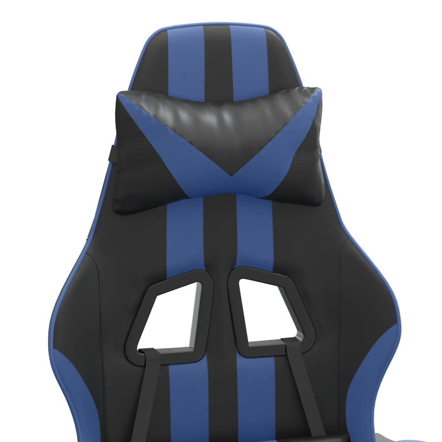 Gamestoel Kunstleer Zwart En Blauw 1 Zonder voetensteun