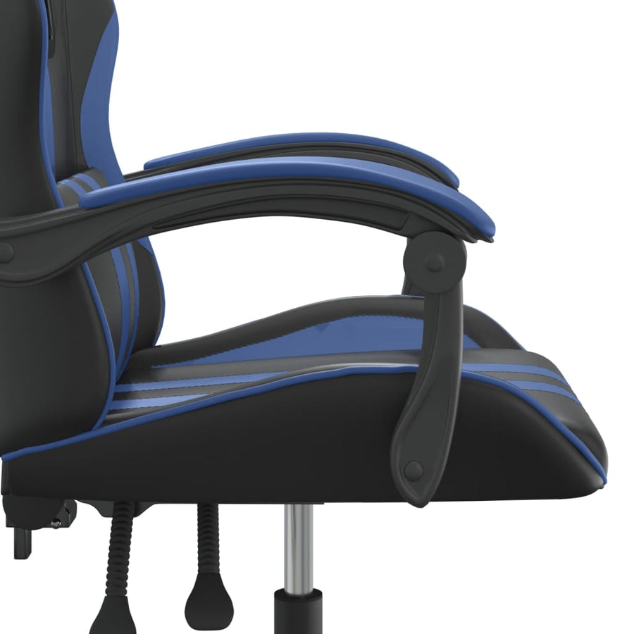 Gamestoel Kunstleer Zwart En Blauw 1 Zonder voetensteun
