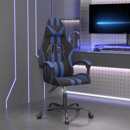Gamestoel Kunstleer Zwart En Blauw 1 Zonder voetensteun