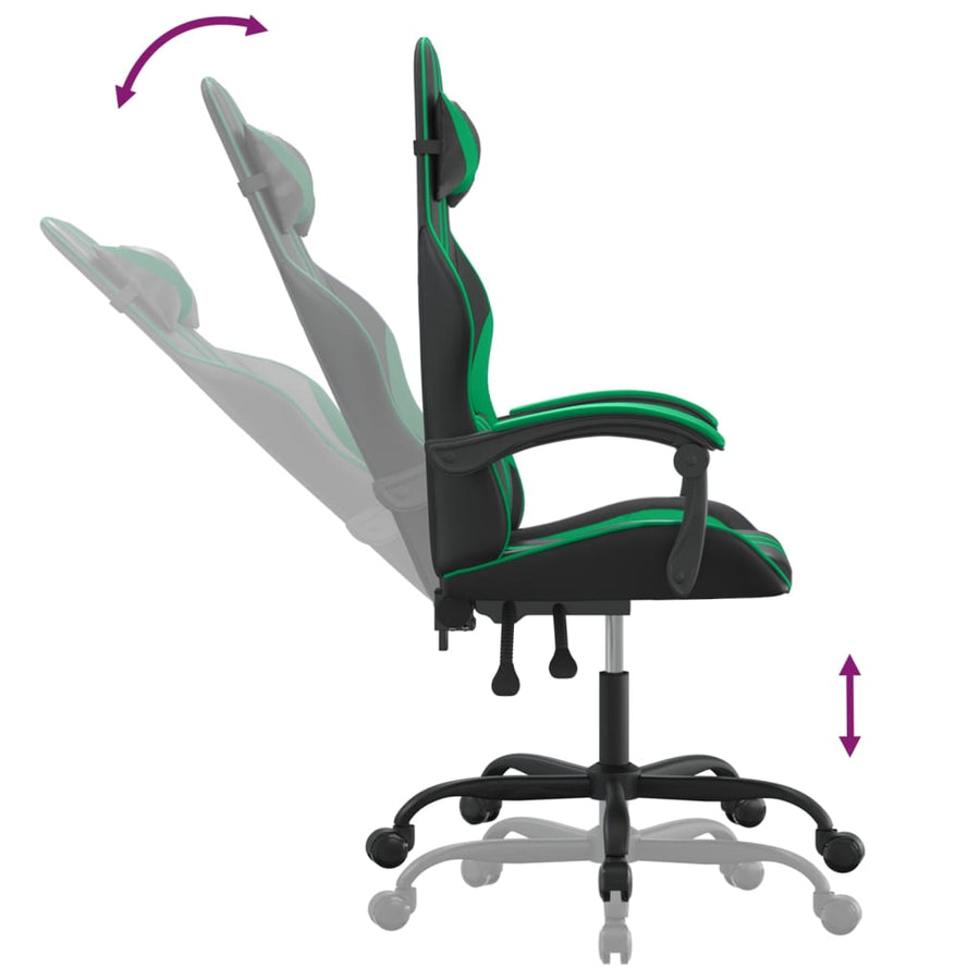 Gamestoel Kunstleer Zwart En Groen