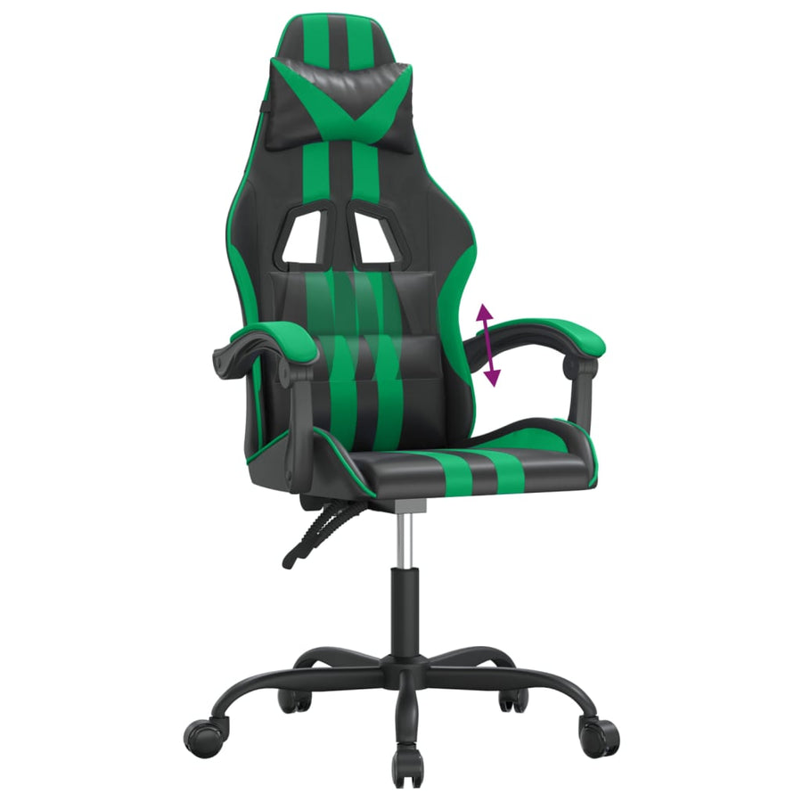 Gamestoel Kunstleer Zwart En Groen