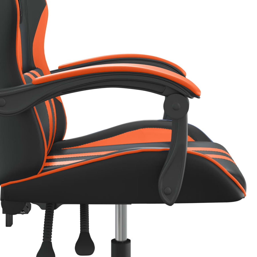 Gamestoel Kunstleer Zwart En Oranje Zonder voetensteun