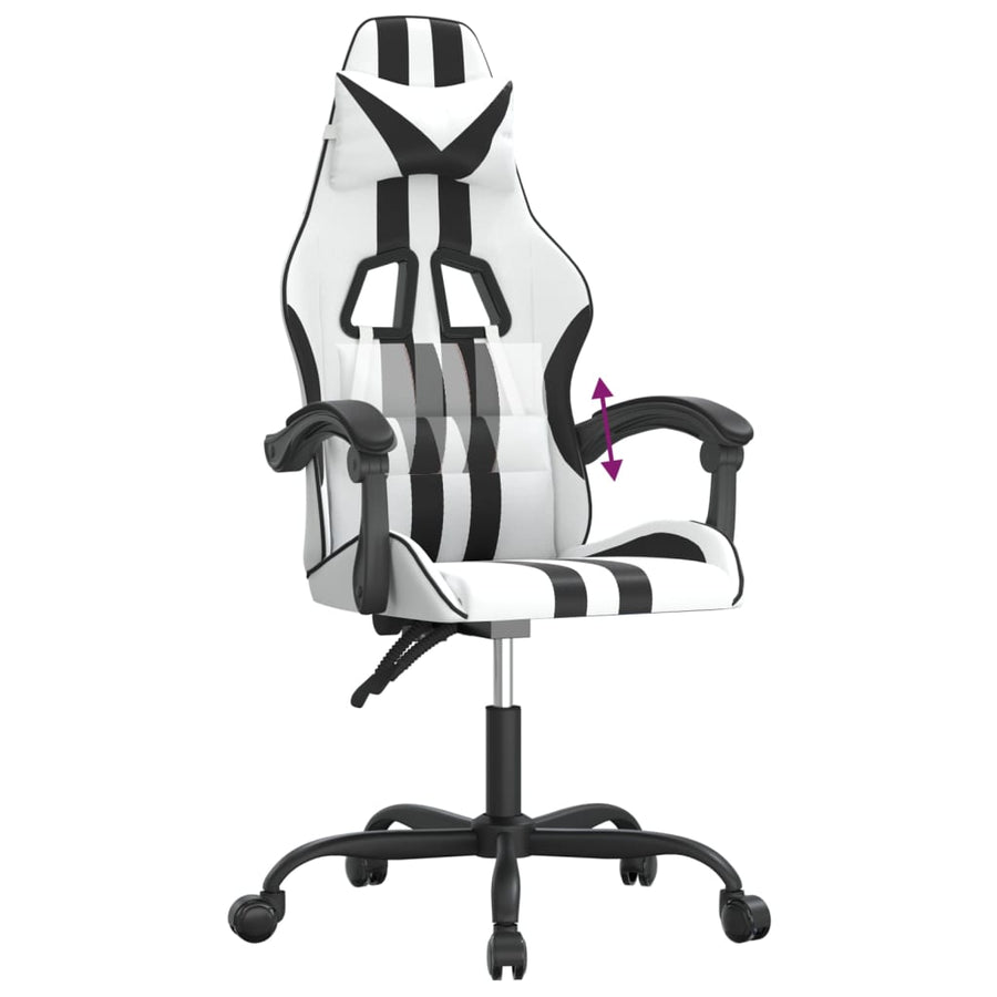 Gamestoel Kunstleer 1 Wit en zwart