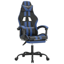 Gamestoel Met Voetensteun Kunstleer Zwart En Blauw 1